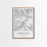 Moreno Valley Street Map, California Map, City Map Art, Modern Art, Wall Art, Canvas Print, Wall Art For Bedroom, Couple Gift, Travel Print