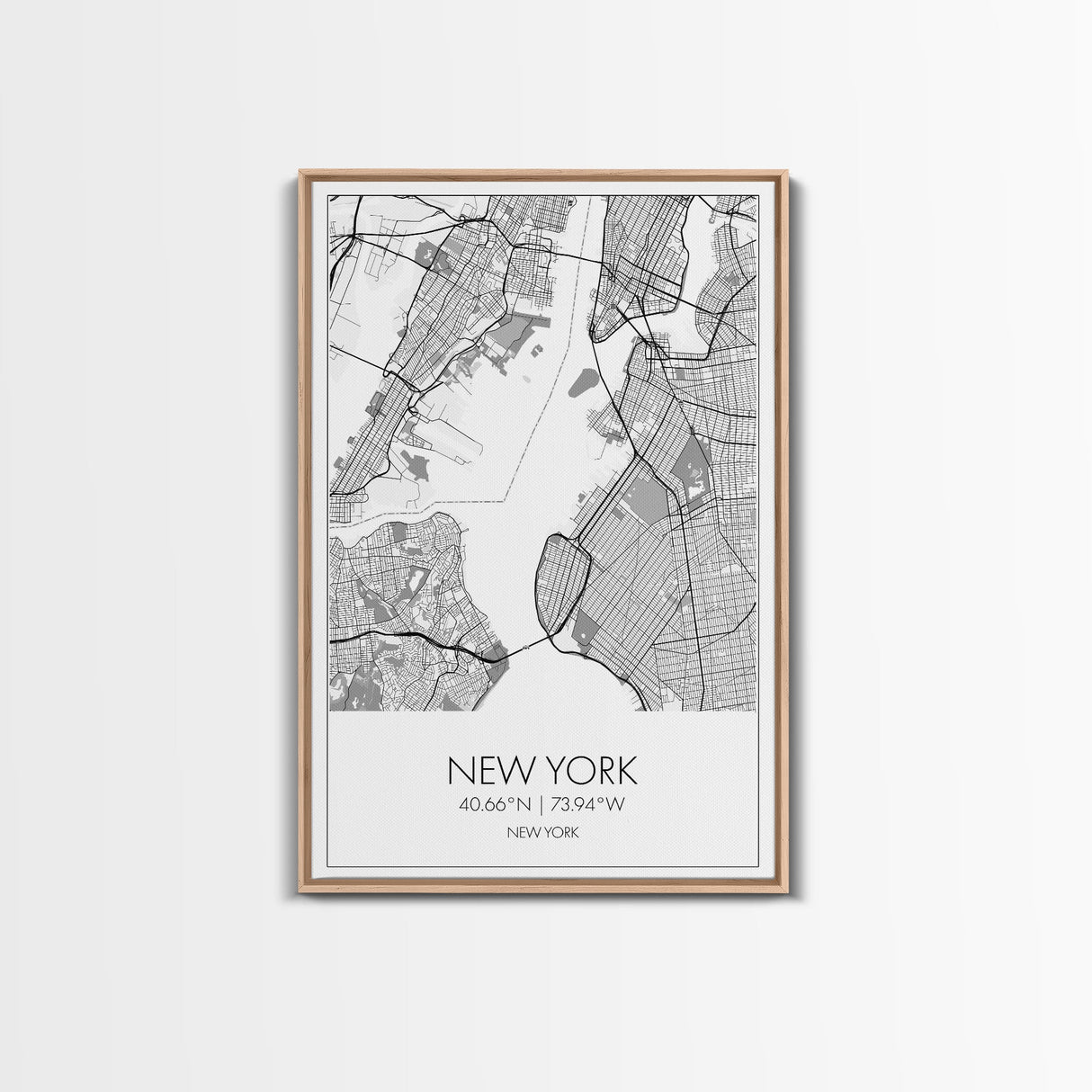 New York Street Map, New York Map, City Map Art, Modern Art, Wall Art, Canvas Print, Home Office Art, Unique Travel Gifts, Travel Wall Print