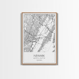 Newark Street Map, New Jersey Map, City Map Art, Modern Art, Wall Art, Canvas Print, Living Room Art, Best Friends Gift, Travel Art