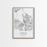 Norfolk Street Map, Virginia Map, City Map Art, Modern Art, Wall Art, Canvas Print, Bedroom Décor, College Student Gift, Travel Print