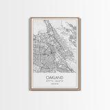 Oakland Street Map, California Map, City Map Art, Modern Art, Wall Art, Canvas Print, Living Room Art, Gift For Her, Adventure Wall Art