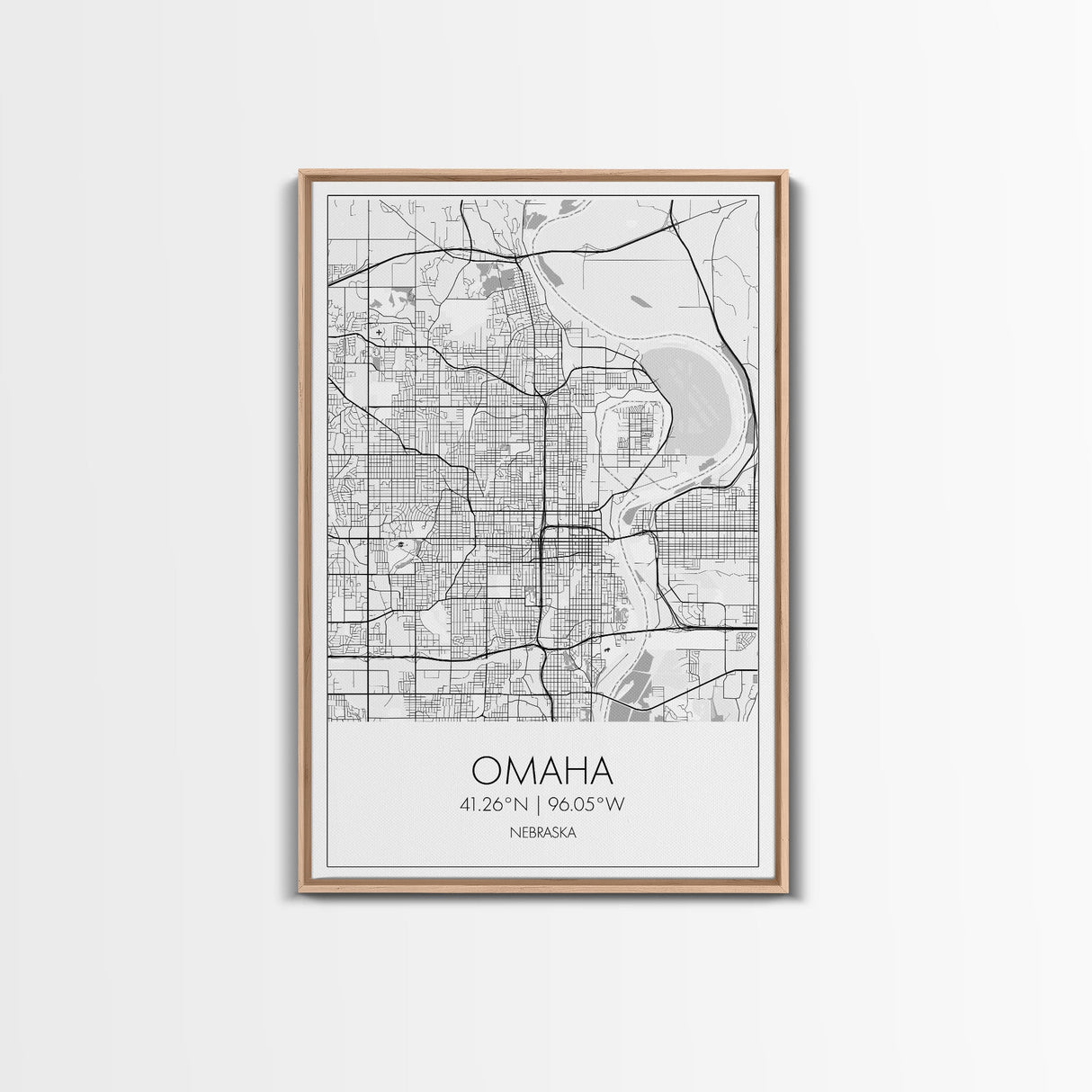 Omaha Street Map, Nebraska Map, City Map Art, Modern Art, Wall Art, Canvas Print, Living Room Wall Art, Travel Gifts For Men, Travel Art