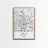Omaha Street Map, Nebraska Map, City Map Art, Modern Art, Wall Art, Canvas Print, Living Room Wall Art, Travel Gifts For Men, Travel Art