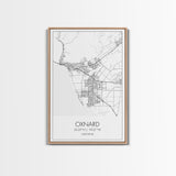 Oxnard Street Map, California Map, City Map Art, Minimalist Art, Wall Art, Canvas Print, Bedroom Print, Anniversary Gift, Travel Wall Print