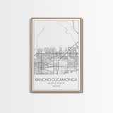 Rancho Cucamonga Street Map, California Map, City Map Art, Minimalist Art, Wall Art, Canvas Print, Office Wall Art, Bon Voyage Gift