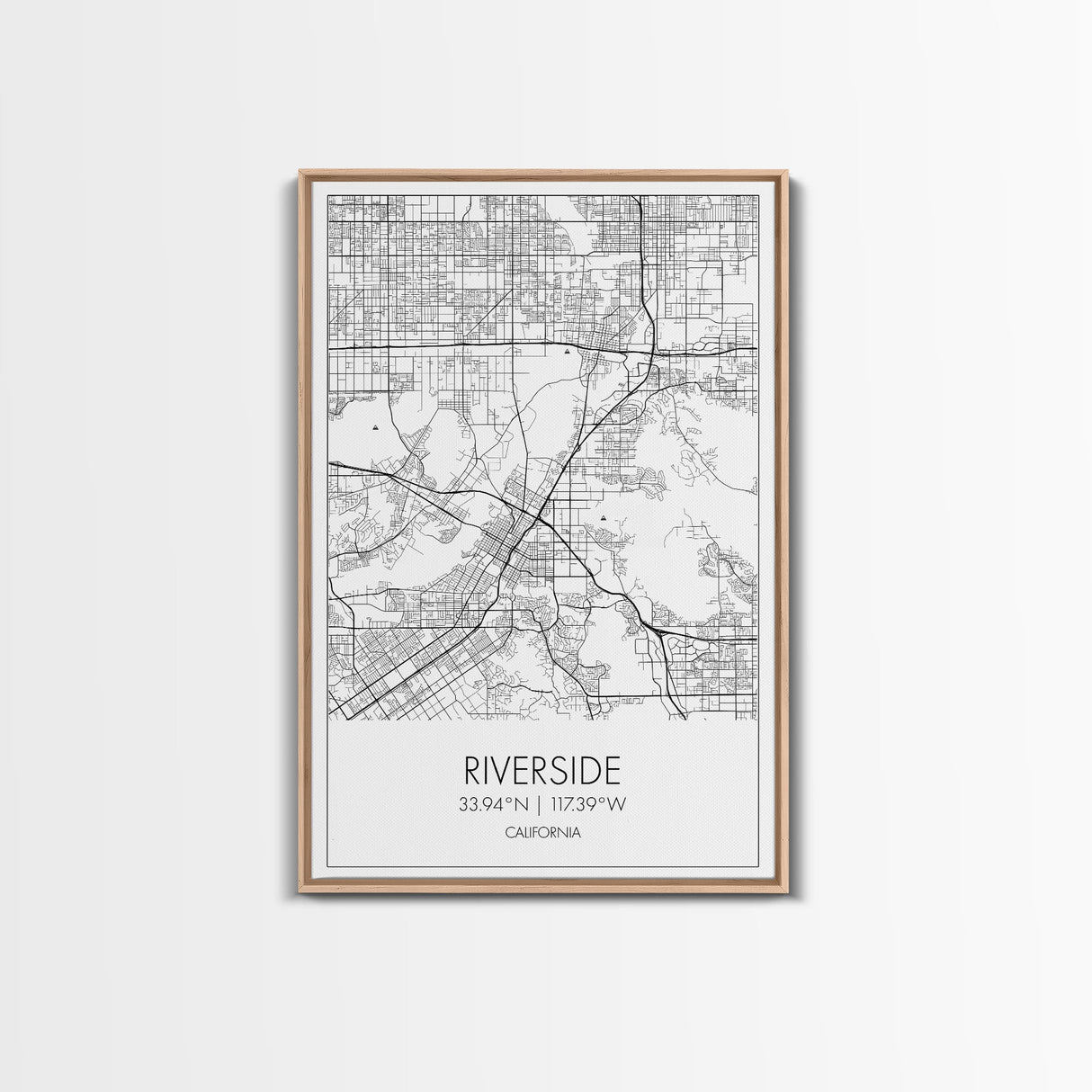 Riverside Street Map, California Map, City Map Art, Minimalist Art, Wall Art, Canvas Print, Unique Wall Décor, Boyfriend Gift, Travel Art