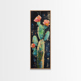 Blooming Cactus Canvas Print pink orange wall art southwest wall art agave painting boho art botanical prints