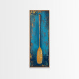 Rustic Oar Art Framed Canvas Print Coastal Decor Nautical Wall Art Tall Narrow Art Lake House Gift Idea Southwest Wall Art