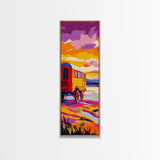Sunset Wagon Art Canvas Print Southwest Wall Art Boho Art Pink Orange Wall Art Rustic Decor Living Room Art Above Bed Art