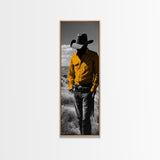 Mysterious Cowboy Silhouette Framed Canvas Print | Rustic Western Wall Art | Moody Art | Farmhouse Decor | Southwest Art | Gift Idea