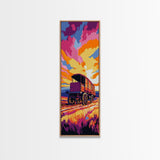 Bold Colorful Wagon Framed Canvas Print Rustic Wall Art Southwest Art Above Sofa Art Farmhouse Decor Moody Art
