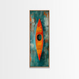 Colorful Kayak Painting Framed Canvas Print Nautical Decor Coastal Cowgirl Wall Art Lake Tahoe Art Above Bed Wall Art