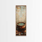 Rustic Water Fountain Zen Wall Art Framed Canvas Print Wabi Sabi Art Minimalist Art Above Bed Wall Art Farmhouse Art