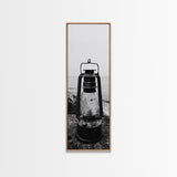 Weathered Lantern, Coastal Art, Canvas Print, nautical wall art, seascape painting, coastal decor, moody art, rustic wall art, guest room art