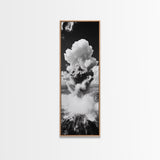 Explosive Ocean Wave, Framed Canvas Print, coastal décor, nautical painting, seascape painting, black and white photography,  panoramic art