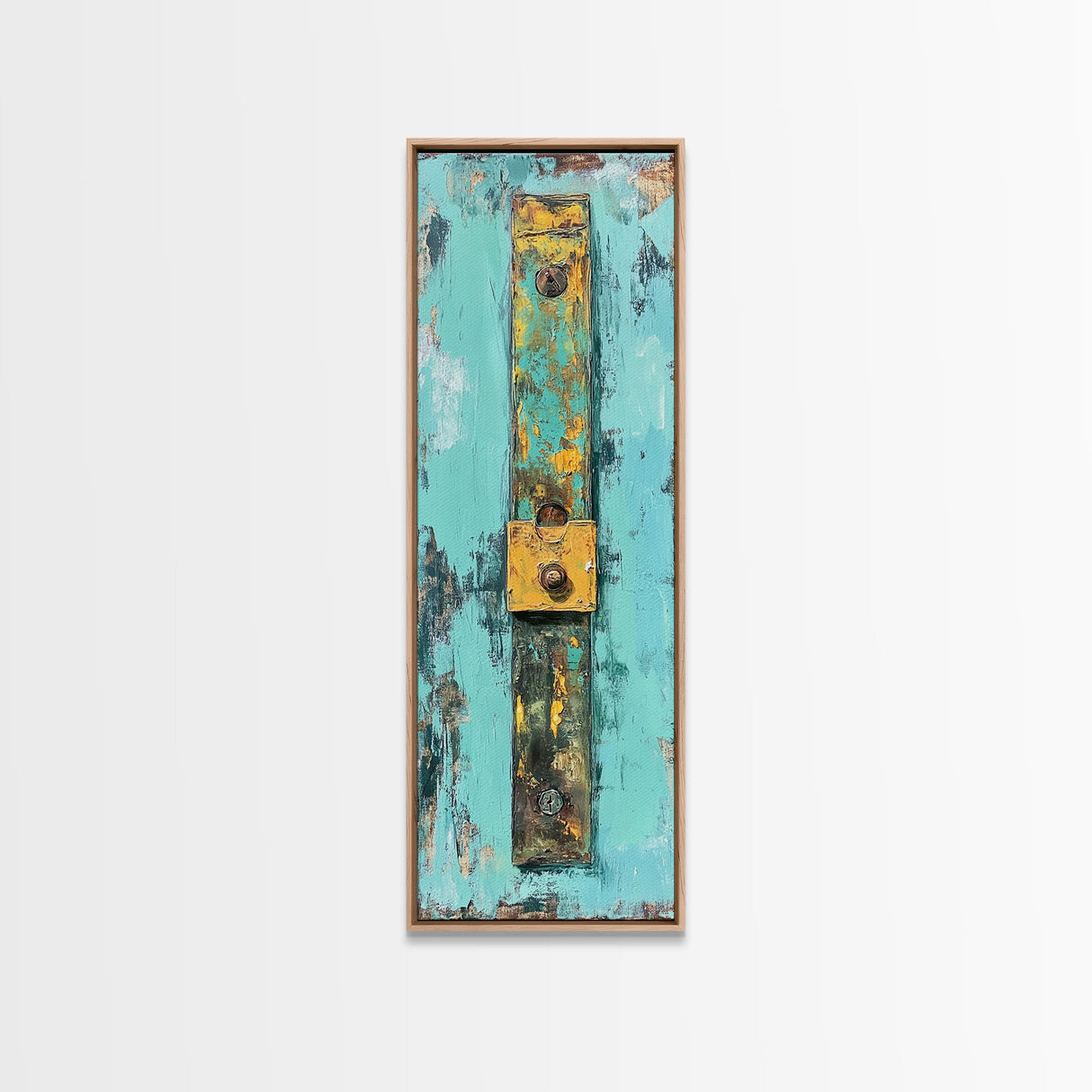 Textured Rustic Art, Canvas Print, Wabi Sabi Wall Art, Teal Wall Art, Abstract Minimalist Art, Tall Narrow Art, Farmhouse Decor