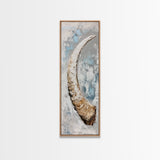 Abstract Horn Art Rustic Wall Decor Framed Canvas Print | Wabi Sabi Art | Minimalist Art | Neutral Home Decor | Textured Painting