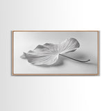 White Leaf, Botanical Prints, Minimalist Art, Wabi Sabi Wall Art, Monochrome Art, Modern Art, Living Room Art, Canvas Print