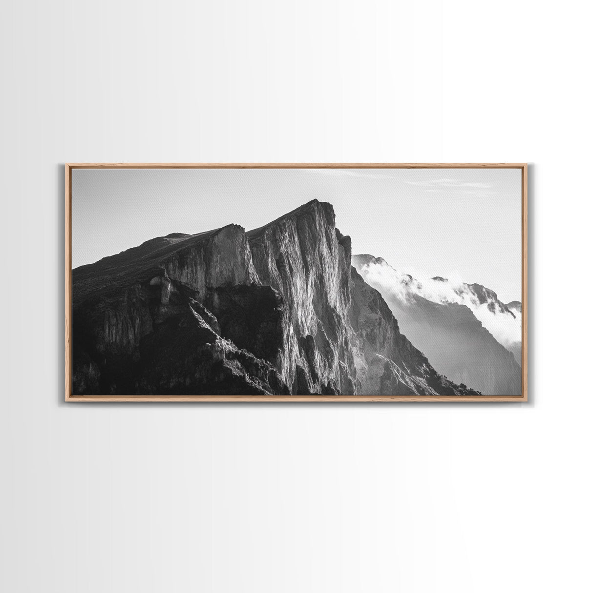 Dramatic Mountain Ridge, smoky mountain art, landscape painting, moody art, wabi sabi art, vertical wall art, minimalist art, canvas print