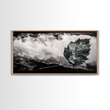 Nature Leaf Art, Monochrome Painting, Abstract Botanical Prints, Black and White Art, Modern Wall Decor, Framed Canvas Print, Rustic Art
