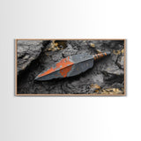 Handmade Arrowhead Framed Canvas Print | Rustic Wall Art | Southwest Decor | Tribal Arrowhead Art | Wabi Sabi Art | Extra Wide Art