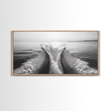 Nautical painting, ocean waves, coastal decor, seascape painting, panoramic art, extra wide art, framed canvas print