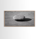 Zen rock, minimalist art, wabi sabi art, Japanese decor, meditation wall art, extra wide art, horizontal wall art, framed canvas print