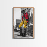 Urban fashion, chicano art, graffiti wall art, framed canvas print, moody cityscape, street style, afrocentric wall art, edgy decor