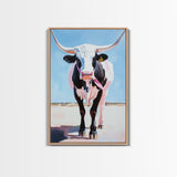 Longhorn Cow, Western Wall Art, Rustic Decor, Canvas Print, Southwest Wall Art, Farmhouse Art, Gift Idea, Living Room Art, Boho Art