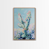 Prickly Pear Cactus, agave painting, southwest wall art, botanical prints, gift idea for her, boho art, desert decor, Canvas Print