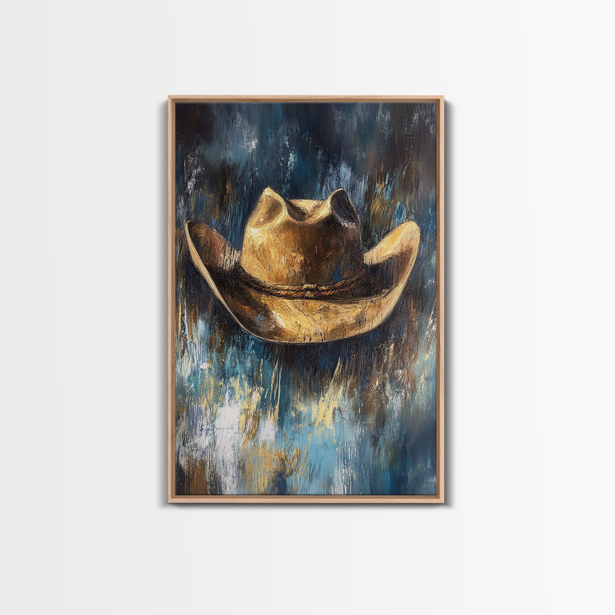 Western Hat, Rustic Wall Art, Farmhouse Art, Cowboy Decor, Canvas Print, Above Sofa Art, Bedroom Art, Gift Idea For Him