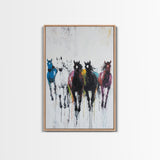 Modern Cowgirl, Western Fashion, Framed Canvas Print, black cowgirl painting, pink abstract art, light pink wall art, bold color art, gift idea for her