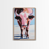 Bison Painting, Western Art, Framed Canvas Print, rustic wall art, vintage horse art, southwest wall art, farmhouse art, gift idea for him
