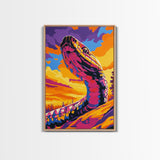 Desert Serpent, Colorful Snake Art, Southwest Wall Art, Boho Home Decor, Wildlife Painting, Framed Canvas Print, Rustic Art