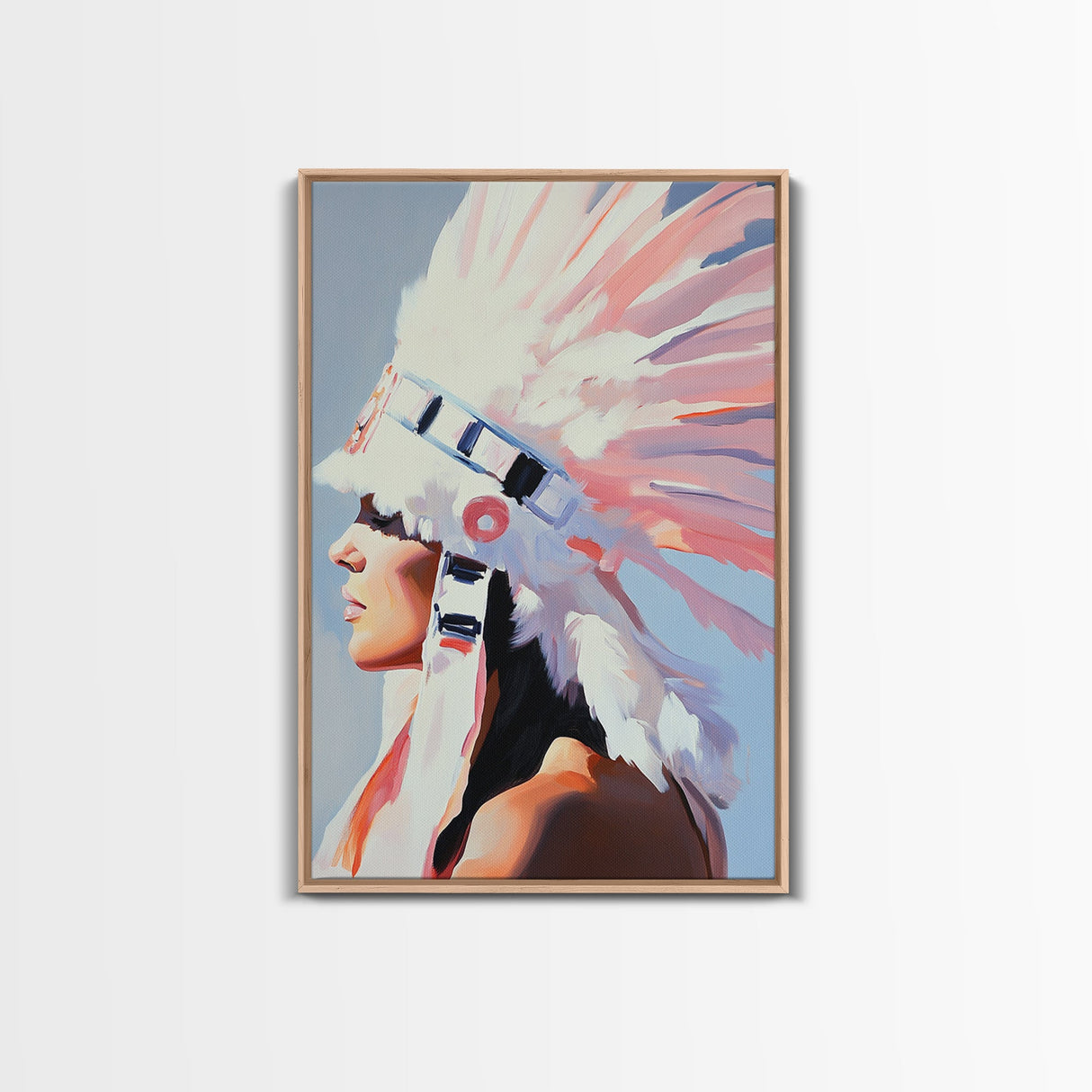 Goddess Art Print, Light Pink Wall Art, Afrocentric Wall Art, Framed Canvas Print, Moody Art, Boho Aesthetic, Bedroom Art, Gift Idea
