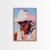 Coastal Cowgirl Painting, Black Cowgirl Art, Western Fashion Art, Moody Art, Southwest Wall Art, Canvas Print, Rustic Decor, Boho Art