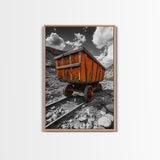 Old Mine Cart, Rustic Decor, Southwest Wall Art, Industrial Art, Wabi Sabi Wall Art, Moody Art, Canvas Print, Gift Idea