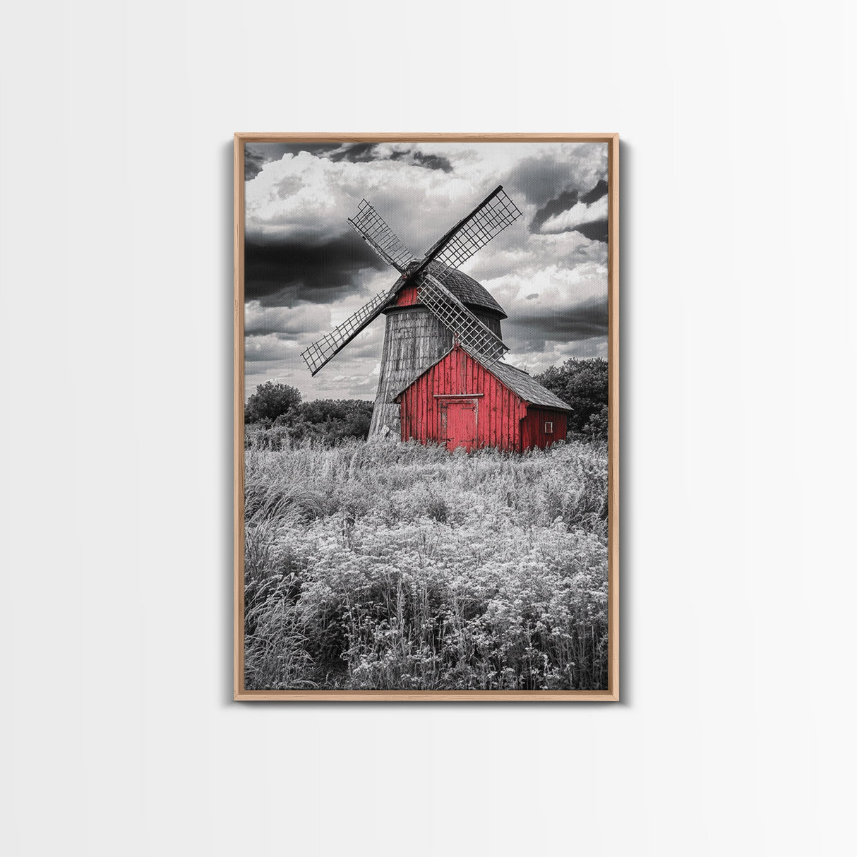 Windmill, Rustic Farm Art, Windmill Wall Art, Farmhouse Art, Minimalist Art, Rustic Decor, Wabi Sabi Art, Canvas Print, Gift Idea