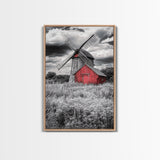 Windmill, Rustic Farm Art, Windmill Wall Art, Farmhouse Art, Minimalist Art, Rustic Decor, Wabi Sabi Art, Canvas Print, Gift Idea