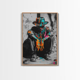 Colorful Cowboy, Graffiti Wall Art, Chicano Art, Modern Western Art, Moody Art, Rustic Decor, Urban Art, Canvas Print, Gift Idea