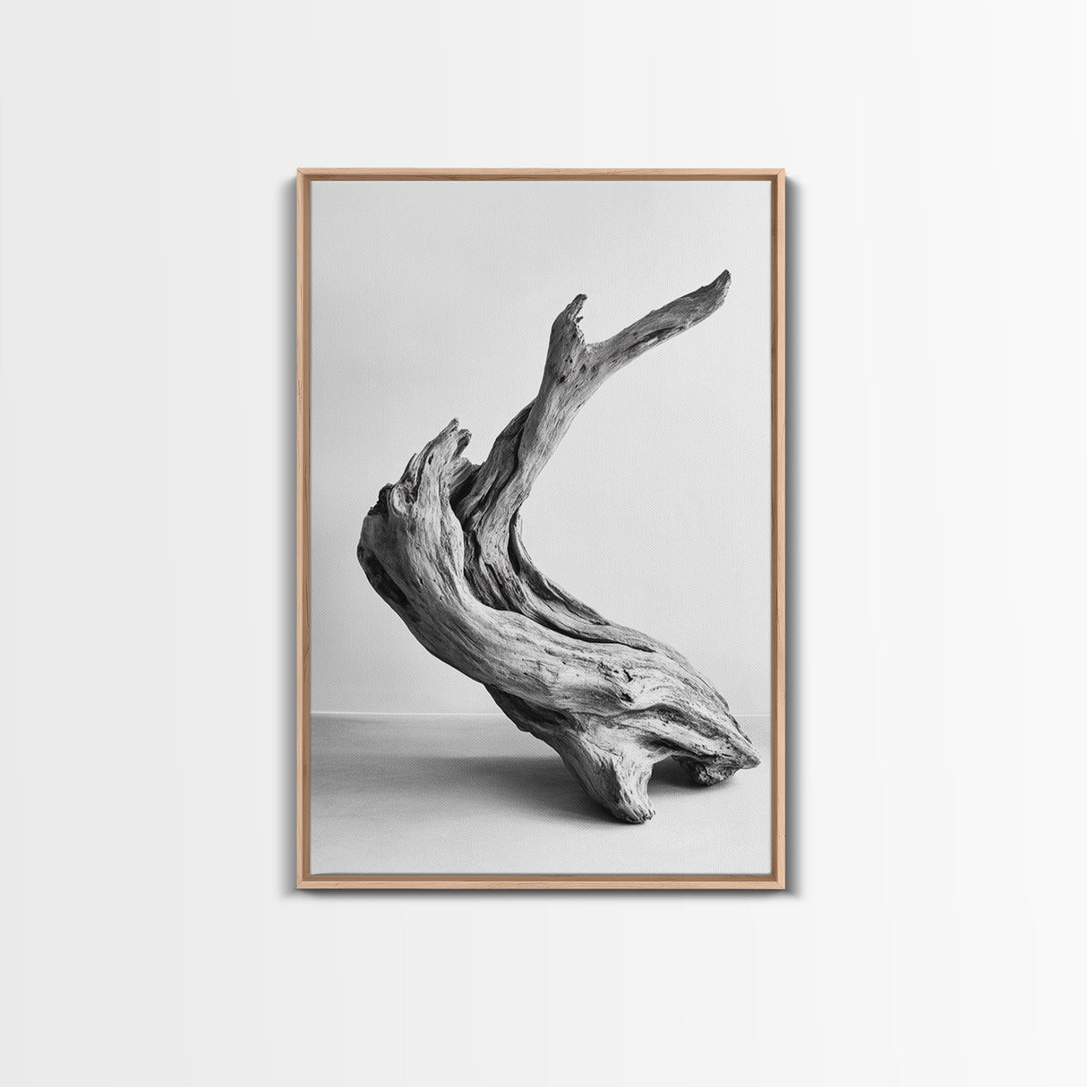 Driftwood Sculpture, wabi sabi art, rustic decor, minimalist art, botanical prints, farmhouse art, framed canvas print, living room art