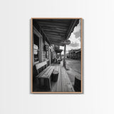 Western town, rustic wall art, farmhouse art, extra wide art, above couch art, cowboy decor, horizontal wall art, framed canvas print