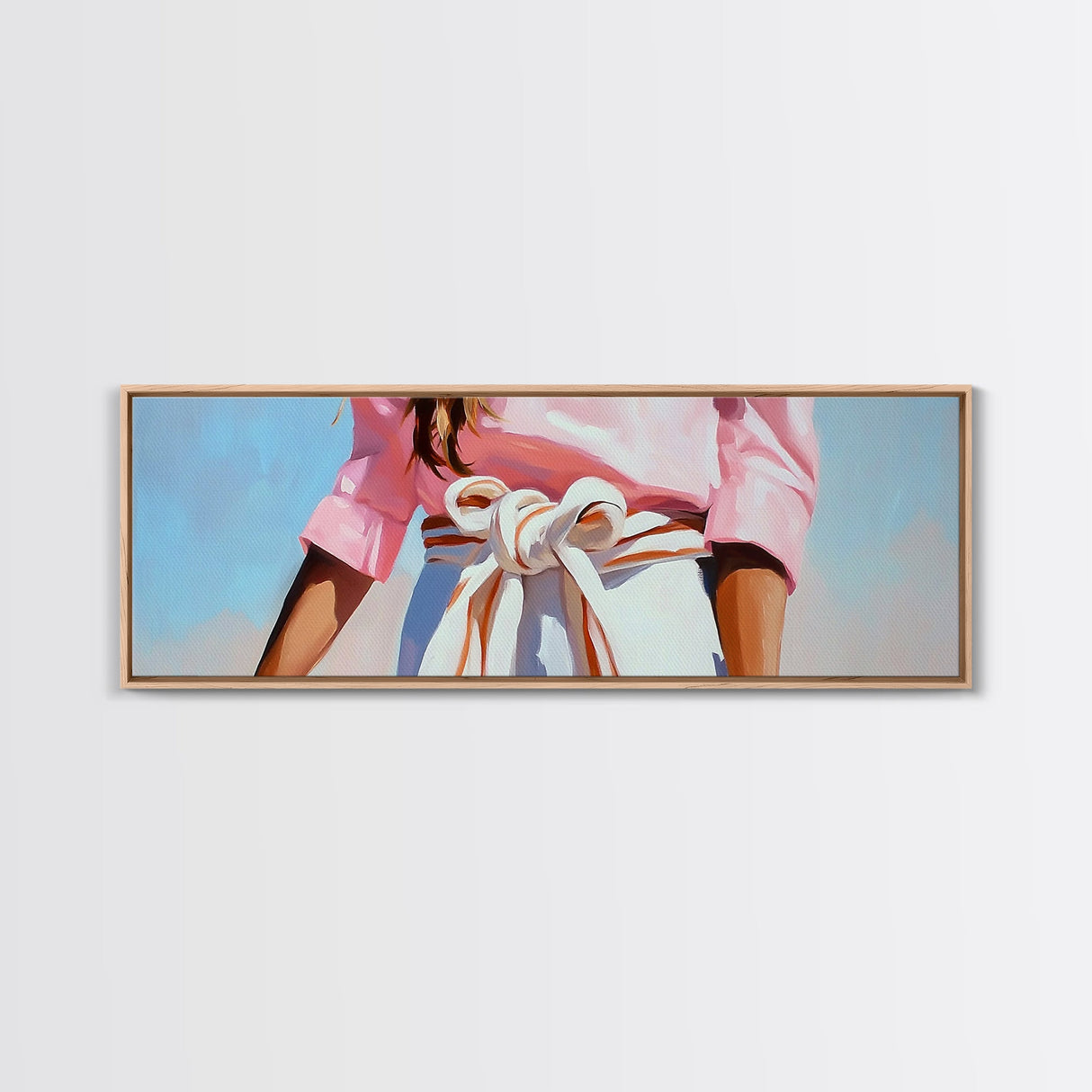 Minimalist Art, Framed Canvas Print, Fashion Illustration, Pink Wall Art, Modern Decor, Extra Wide Art, Light Pink Wall Art, Bedroom Art