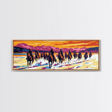 Cowboy Art, Framed Canvas Print, Southwest Wall Art, Vintage Horse Art, Rustic Wall Art, Extra Wide Art, Above Sofa Art, Gift Idea