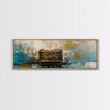 Antique Lantern, rustic wall art, farmhouse art, moody art, wabi sabi art, extra wide art, framed canvas print, living room decor