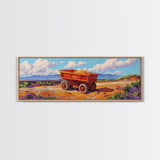 Rustic cart, farmhouse art, rustic wall art, above couch art, wabi sabi art, barn landscape oil painting, framed canvas print, gift idea