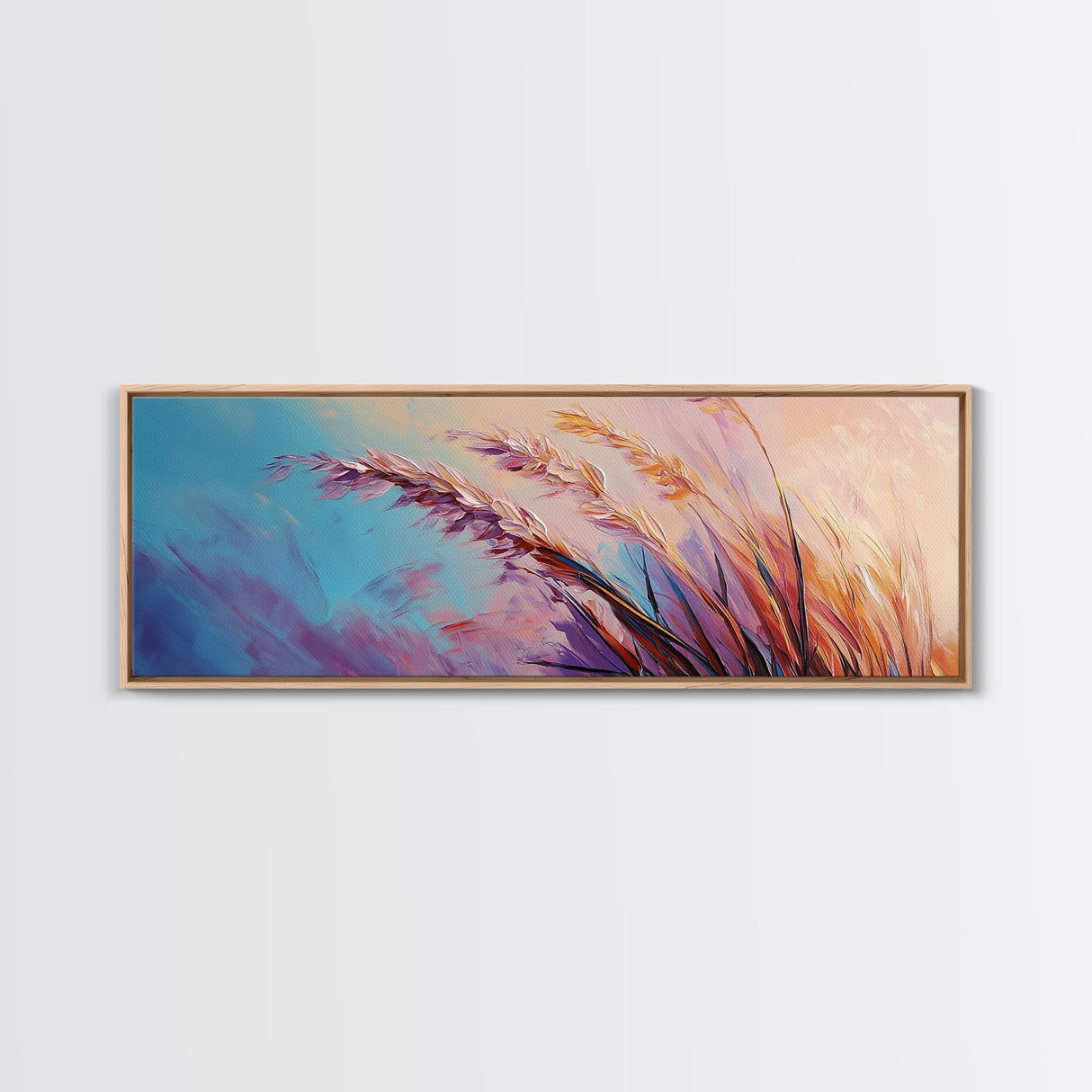 Soft Wheat Field, wildflower painting, wabi sabi art, botanical prints, soft colors, minimal decor, modern home, canvas print