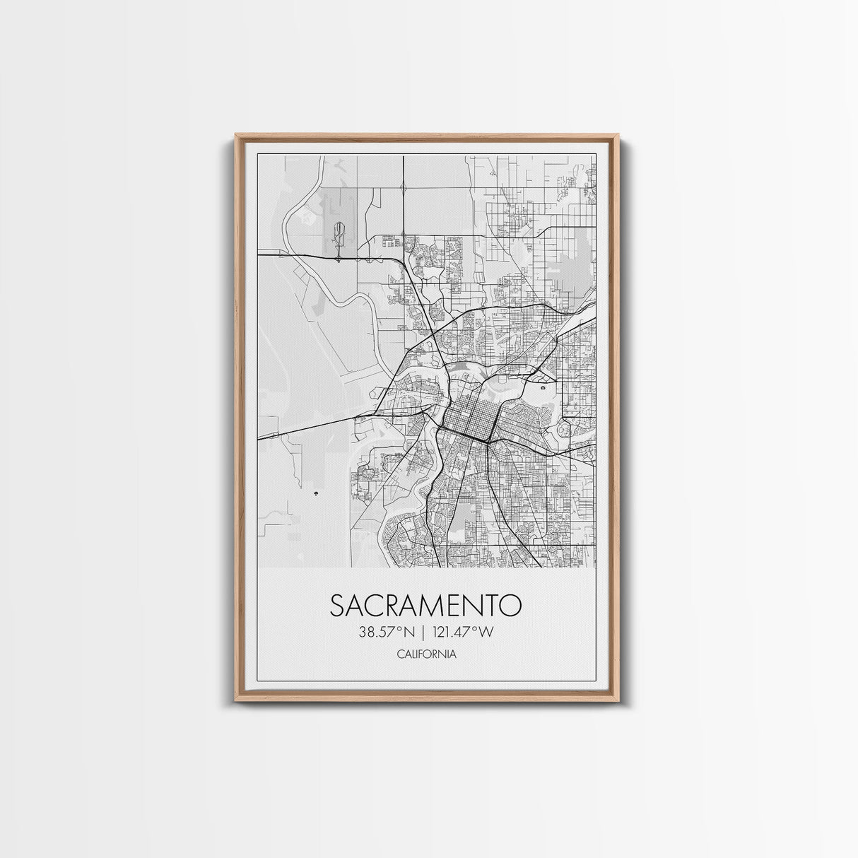 Sacramento Street Map, California Map, City Map Art, Minimalist Art, Wall Art, Canvas Print, Girls Room Art, Gift For Women, Travel Décor