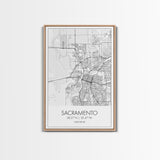 Sacramento Street Map, California Map, City Map Art, Minimalist Art, Wall Art, Canvas Print, Girls Room Art, Gift For Women, Travel Décor