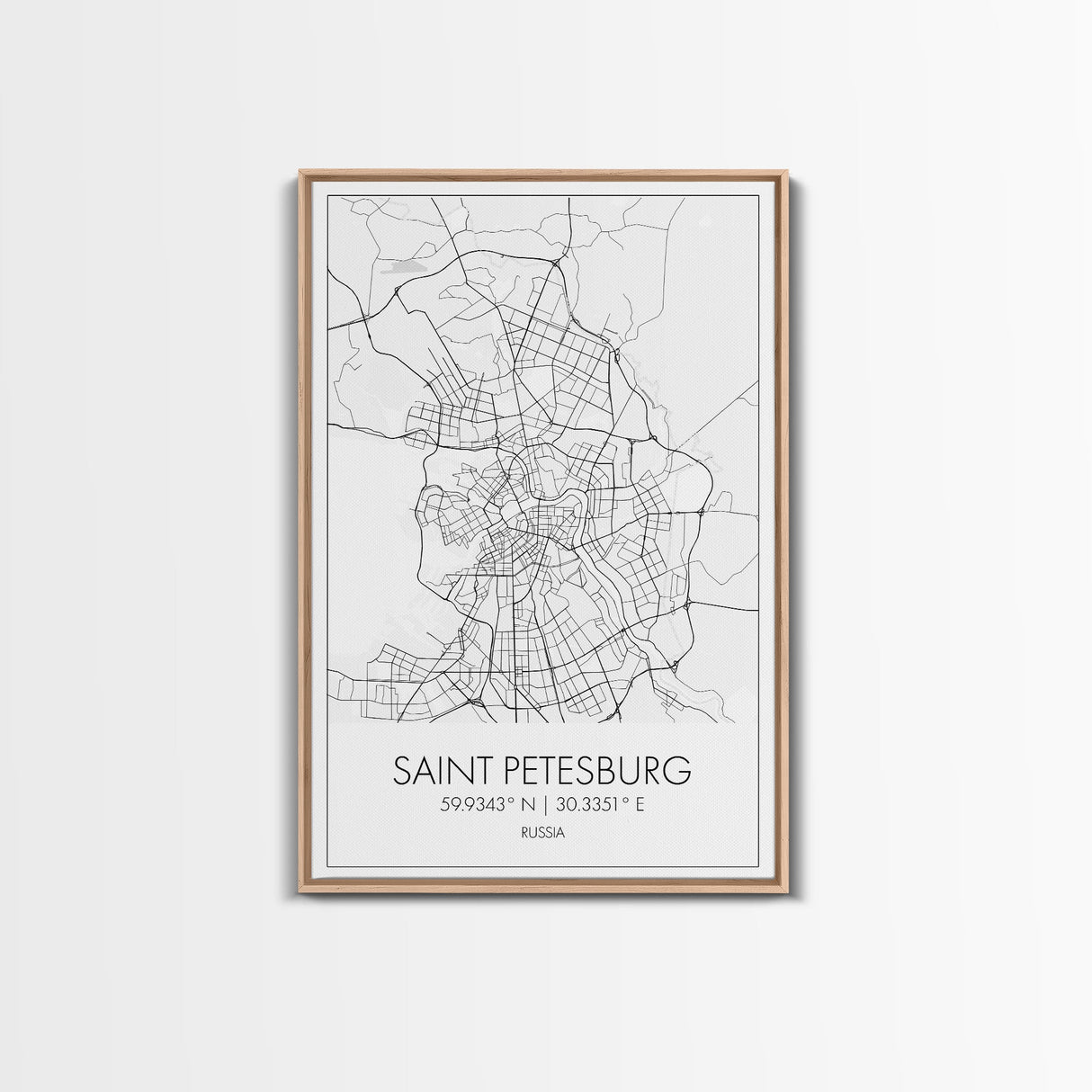 Saint Petersburg Street Map, Russia Map, City Map Art, Minimalist Art, Wall Art, Canvas Print, Room Décor, Gift For Mom, Travel Wall Art
